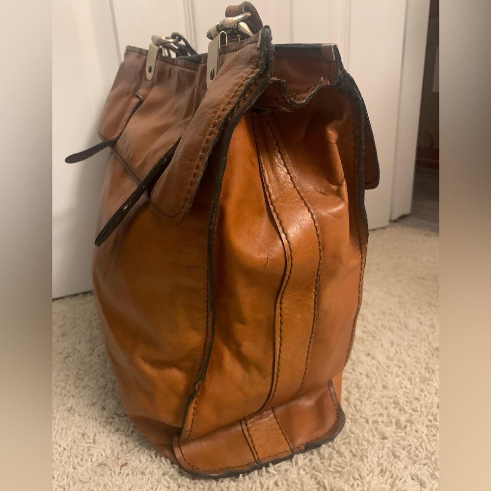 (Donated) Vintage Leather Tote Bag - Picture 6 of 14